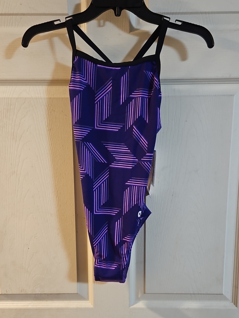 ARENA Puzzled Light Drop Back One Piece Swimsuit: Purple: New With Tags: Size 28